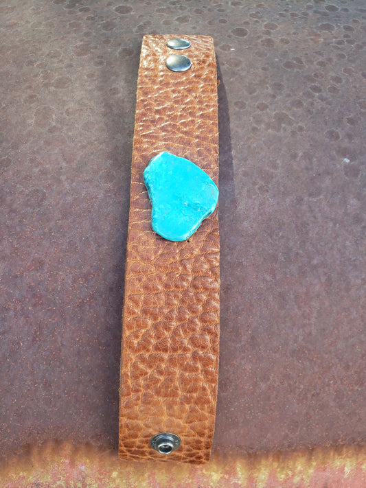 Leather Cuff With Turquoise