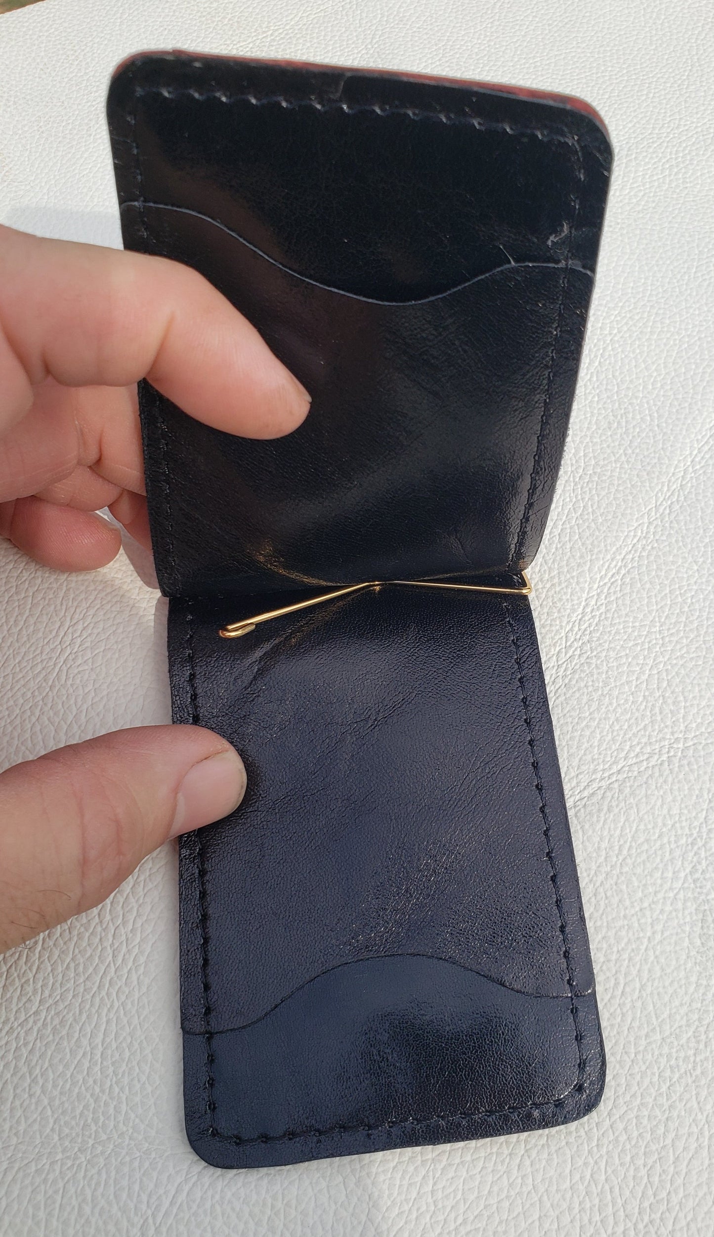 Ostrich Leather Pocket Wallet