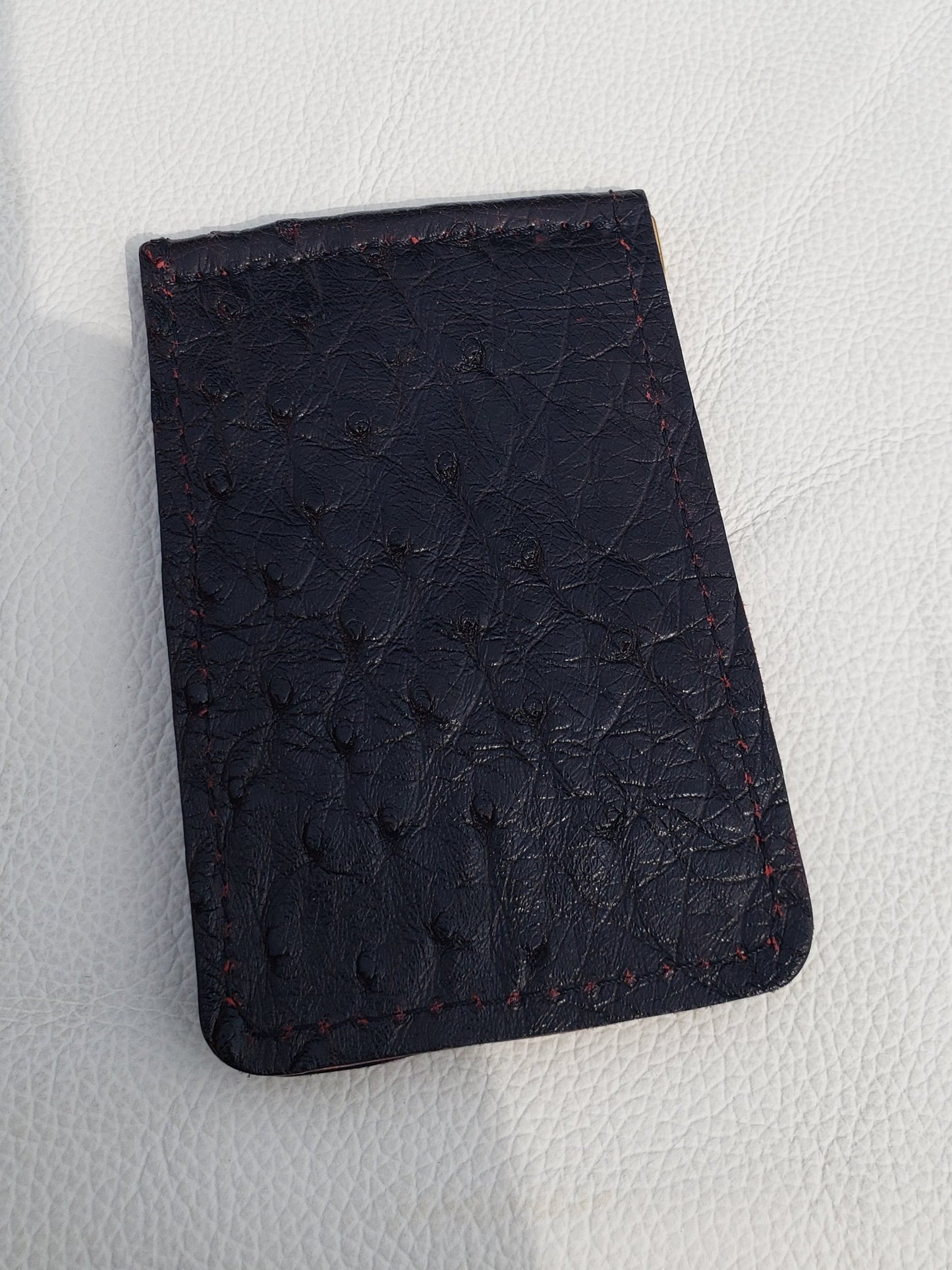 Ostrich Leather Pocket Wallet